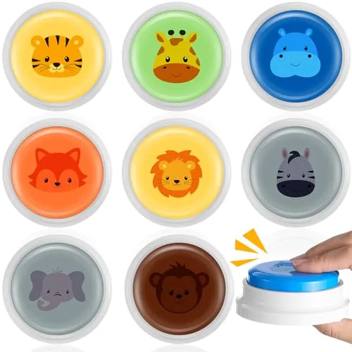 8 Piece Animal Sounds Buzzer, Multicolour, product photograph