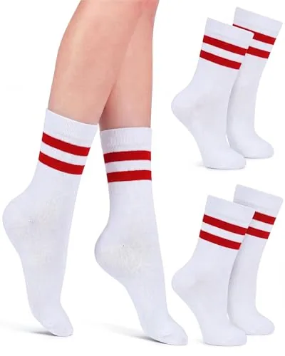 Crew Socks Unisex Casual Athletic Socks, White, product photograph