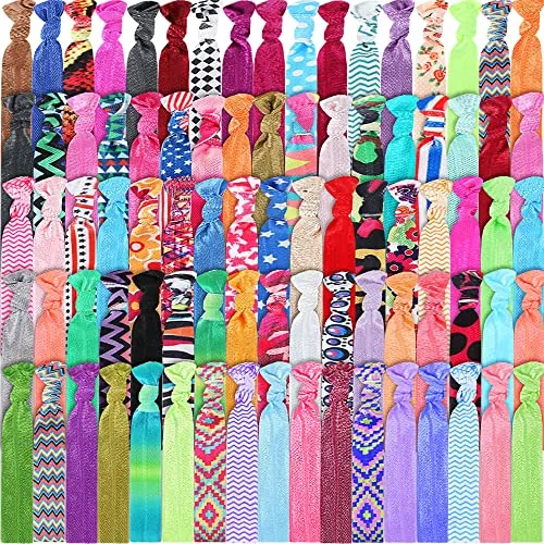 200 Piece Ribbon Hair Ties Bulk, product photograph