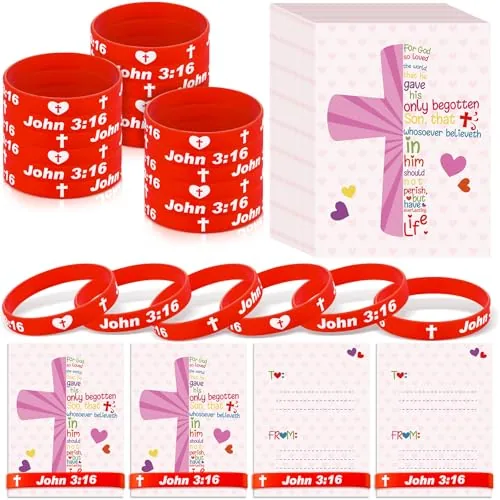 72 Piece Christian Valentine Gifts Bulk Religious Valentine's Day, Pink, product photograph