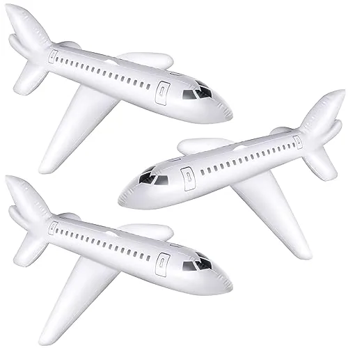 10 Piece 40 Inch White Inflatable Airplane Plane Balloon Party, product photograph