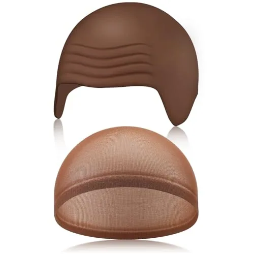 Latex Bald Cap, Brown, product photograph