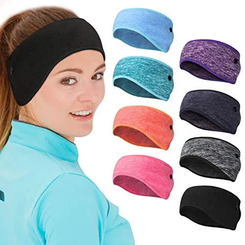 8 Piece Fleece Ear Warmer Headbands, product photograph