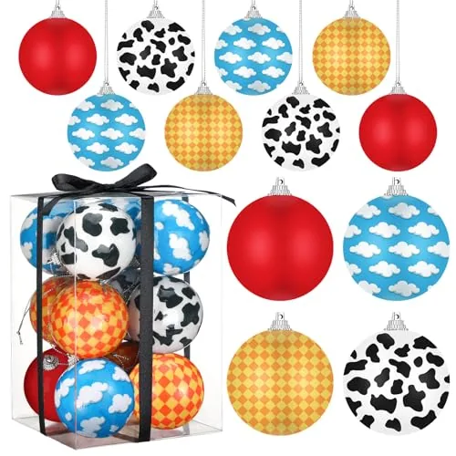 12 Piece 2.4 in Cartoon Christmas Ball Ornaments Christmas Tree, product photograph