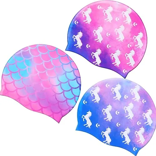 3 Piece Swim Caps, product photograph