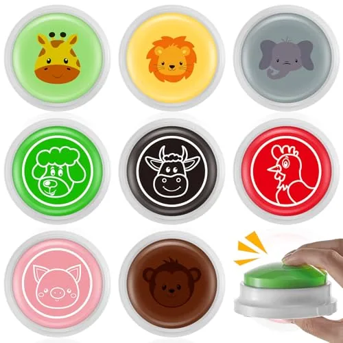 8 Piece Animal Sounds Buzzer, Multicolour, product photograph
