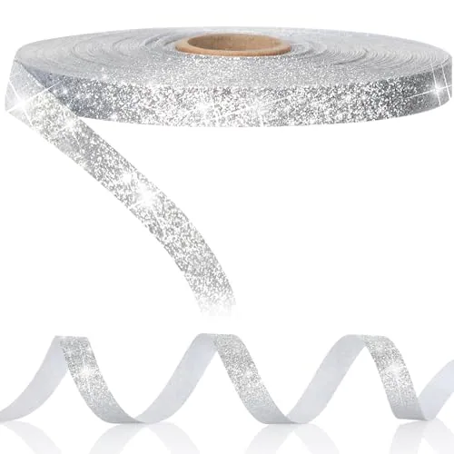 50 Yards Glitter Ribbon Wrapping 3/8 in Wide Sparkle, product photograph