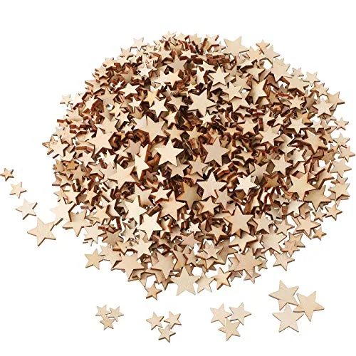 800 Piece 4 of July Small Wooden Stars, product photograph