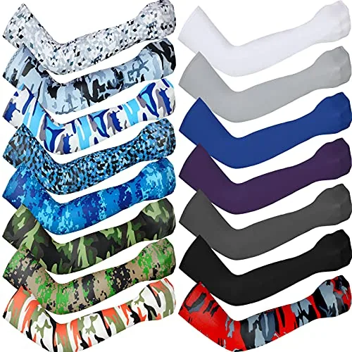 15 Pairs Unisex Arm Sleeves UV Protection Arm Covers, Multicolour, product photograph