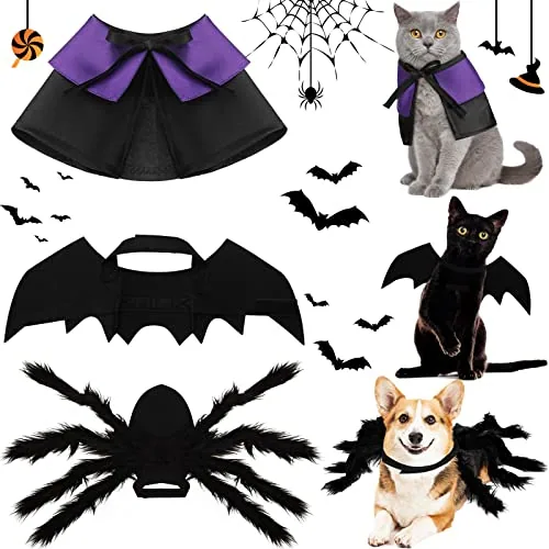 3 Piece Halloween Cat Dog Costume Set, Purple, product photograph