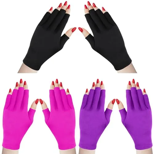 3 Pair UV Gloves, Black, product photograph